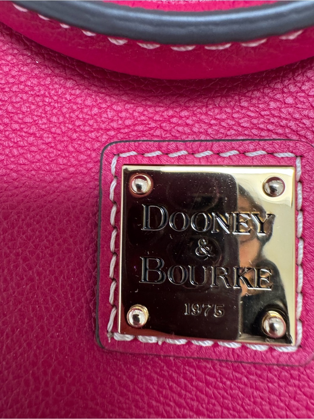 Dooney & Bourke Fuchsia Dome Satchel with Gold Plaque Lmted Edition Certificate - Picture 5 of 13